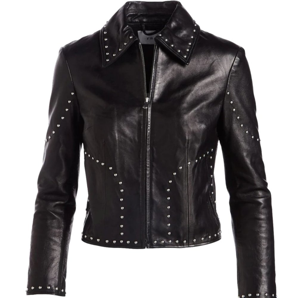 FRAME STUDDED LEATHER JACKET